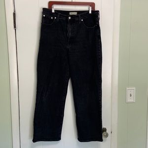 Madewell, Black Jeans - the perfect vintage wide-leg jean, size 32.